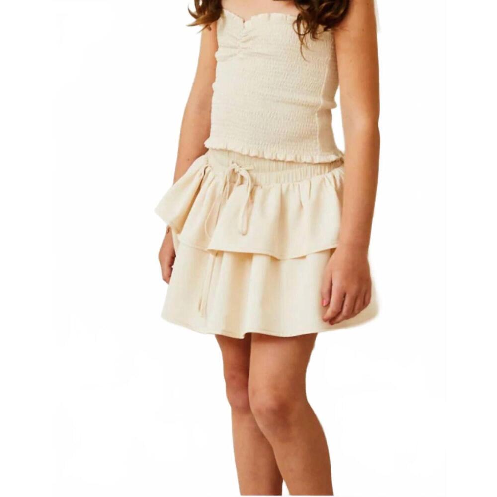 NEW THEME willow satin skirt in champagne